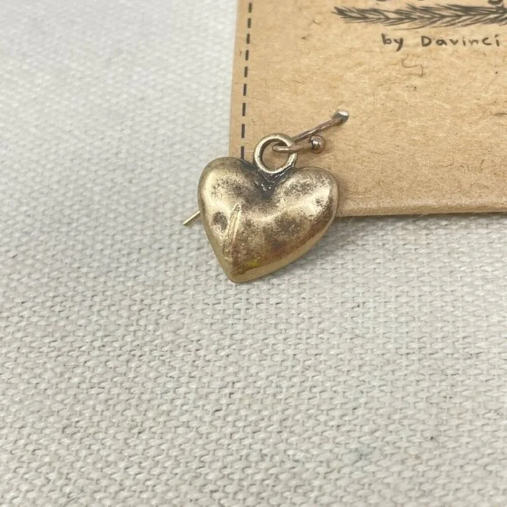 Story‎ by Davinci Heart Earrings Burnished Gold-Tone Dangle Love Dainty Coquette